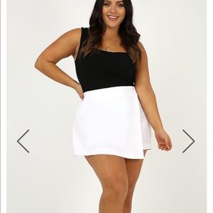 Showpo White Fold Over Envelope Skort